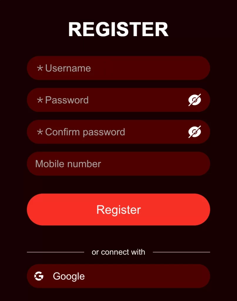 VIPPLAY77 login and register form for mobile users